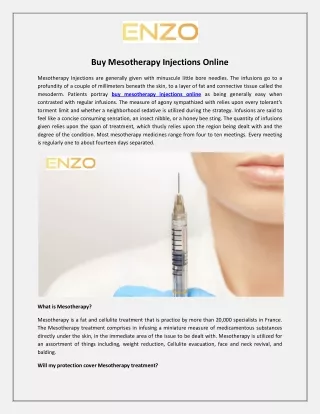 Buy Mesotherapy Injections Online