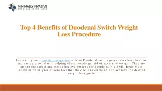 top 4 benefits of duodenal switch weight loss procedure