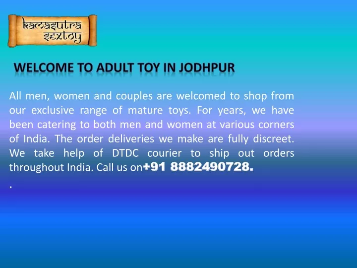 w elcome t o adult toy in jodhpur