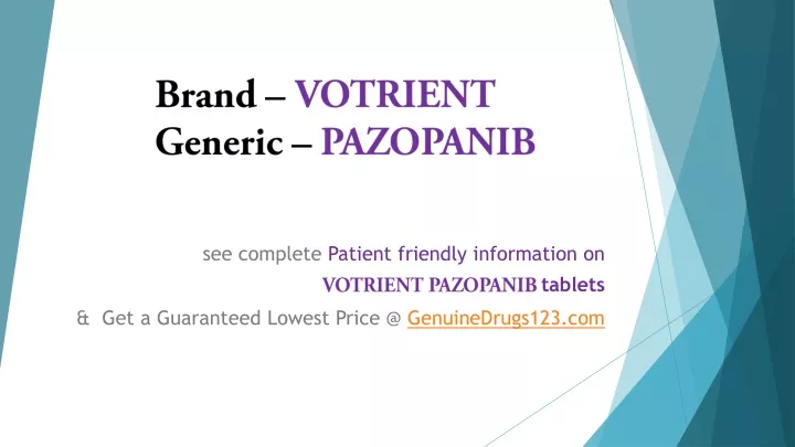 brand votrient generic pazopanib