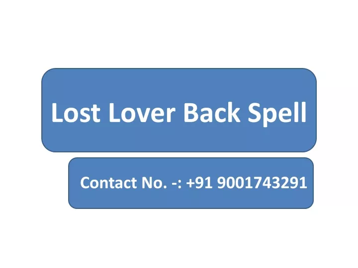 lost lover back spell