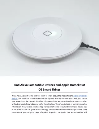 Find Alexa Compatible Devices and Apple Homekit at OZ Smart Things