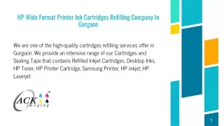 HP Wide Format Printer Ink Cartridges Refilling Company In Gurgaon