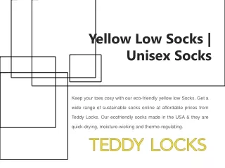 Yellow Low Socks | Unisex Socks | Sustainable Socks Online