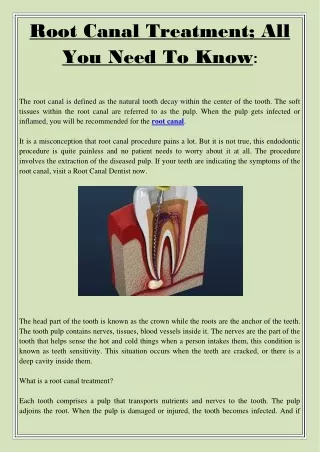 root canal treatment all you need to know