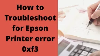 How to Fix Epson Printer error 0xf3