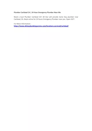plumber carlsbad ca 24 hour emergency plumber