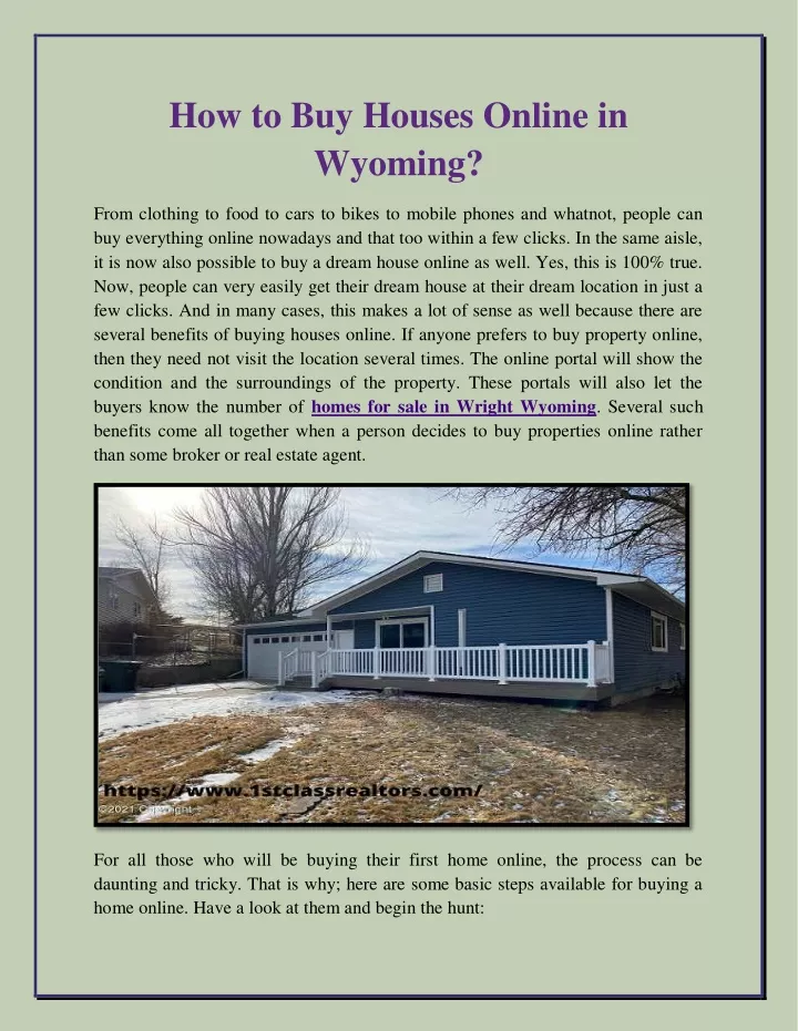 how to buy houses online in wyoming