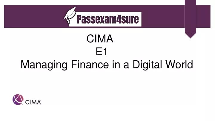 cima e1 managing finance in a digital world