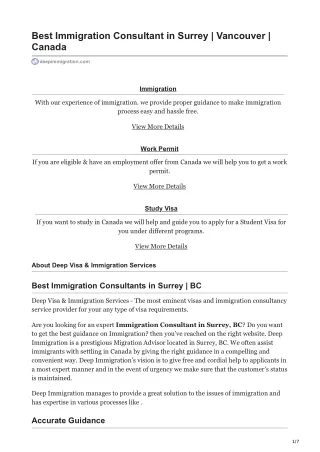 Best Immigration Consultant in Surrey | Vancouver | Canada | Punjab
