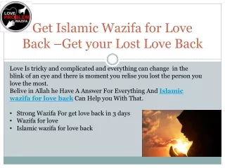 Get Islamic Wazifa for Love Back –Get your Lost Love Back