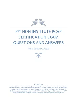 python institute pcap certification exam
