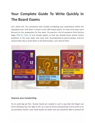 your complete guide to write quickly in the board