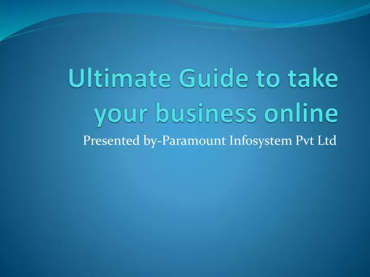 ultimate guide to take your business online