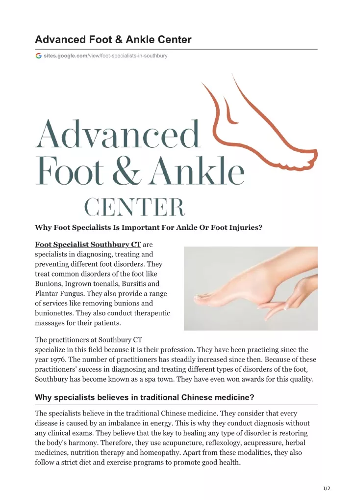 advanced foot ankle center