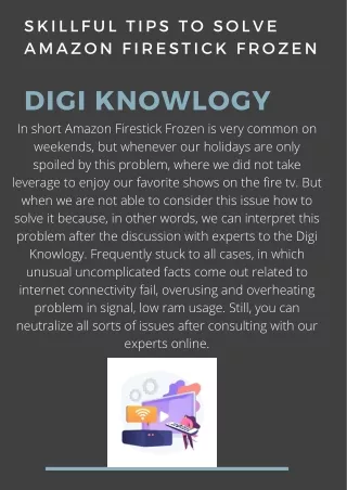 skillful tips to solve amazon firestick frozen