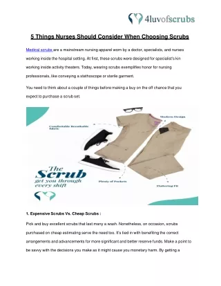 5 Things Nurses Should Consider When Choosing Scrubs