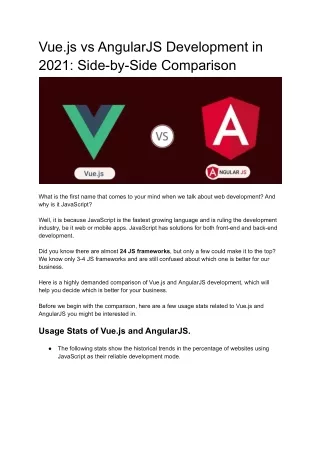 vue js vs angularjs development in 2021 side