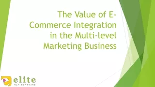 the value of e commerce integration in the multi level marketing business