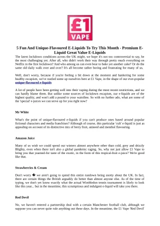 5 fun and unique flavoured e liquids to try this