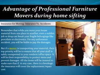 Advantage of Professional Furniture Movers during home sifting