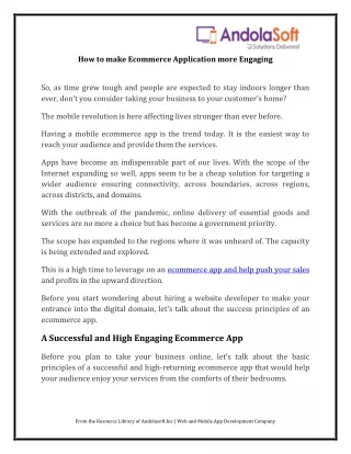 how to make ecommerce application more engaging