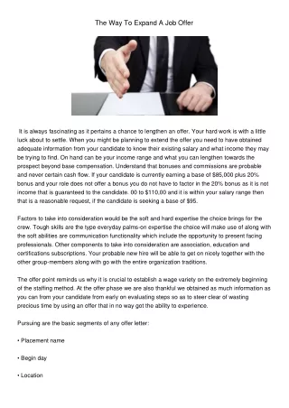 the way to expand a job offer