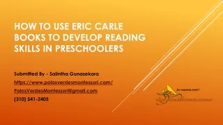 how to use eric carle books to develop reading skills in preschoolers