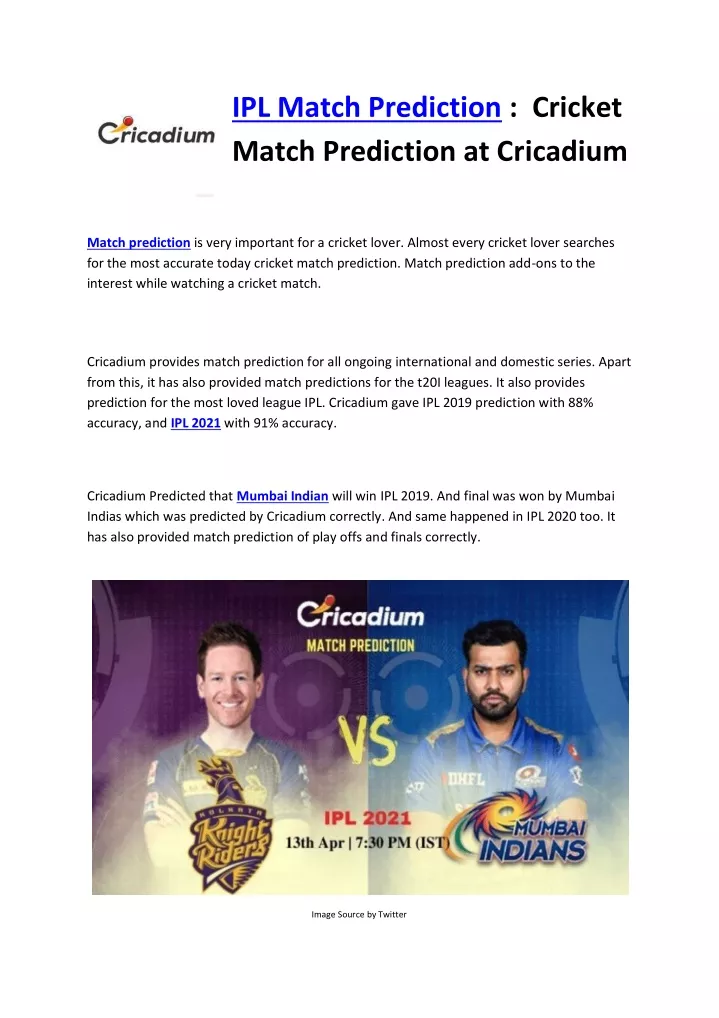 ipl match prediction cricket match prediction