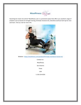 Full Body Resistance Trainer Kit Online | Ntoofitness.com