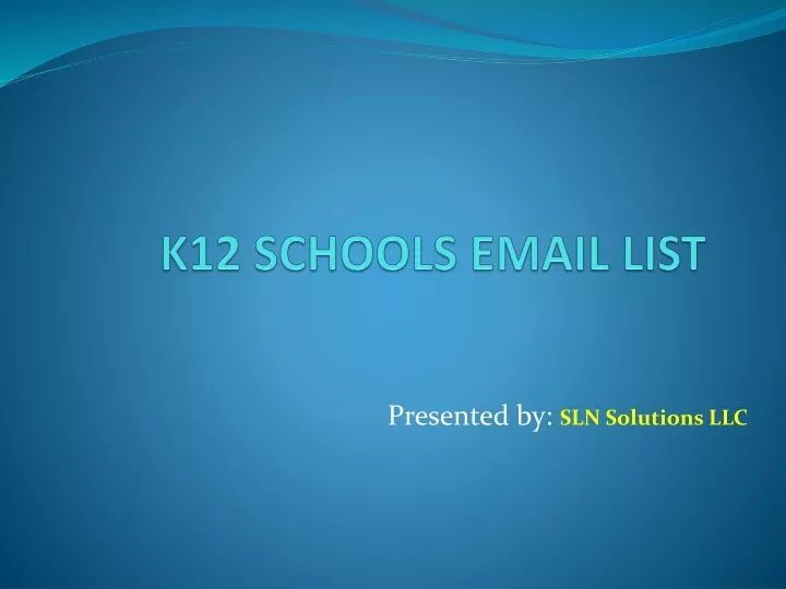 k12 schools email list