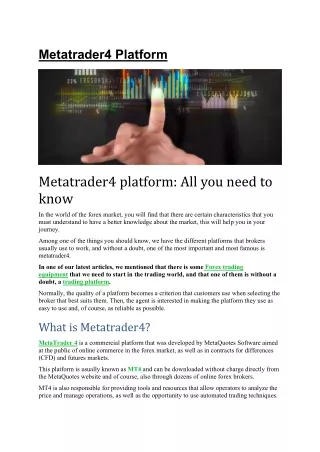 Metatrader4 platform: All you need to know