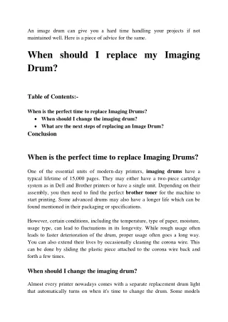When should I replace my Imaging Drum?