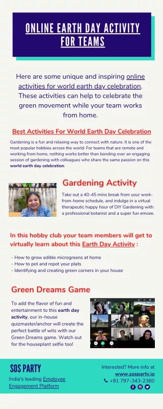 Online Earth Day Activity For Employees