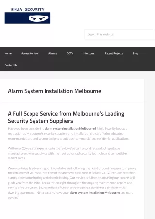Alarm System Installation Melbourne