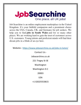 Jobs in Luton | Jobsearchine.co.uk