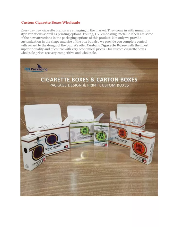 custom cigarette boxes wholesale