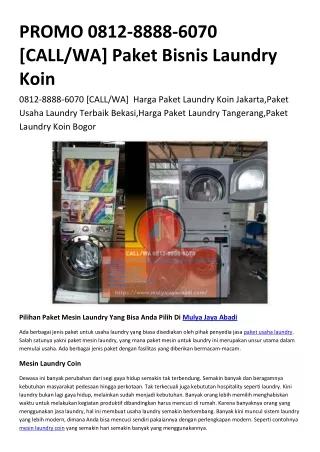 PROMO 0812-8888-6070 [CALL/WA] Paket Bisnis Laundry Koin