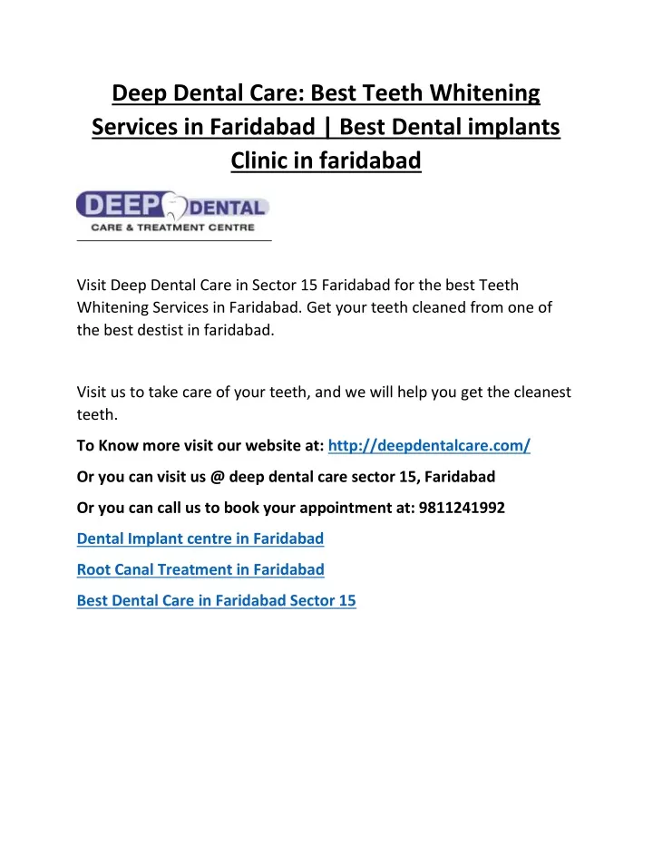 deep dental care best teeth whitening services