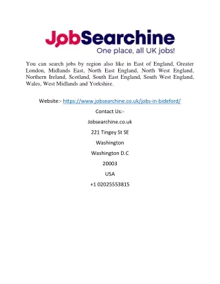 Jobs in Bideford | Jobsearchine.co.uk