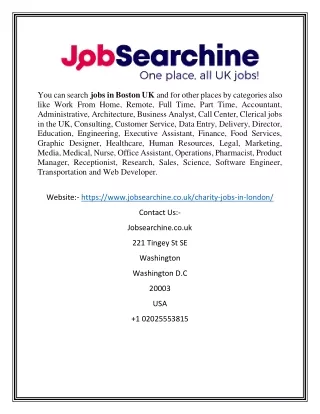 Charity Jobs in London | Jobsearchine.co.uk