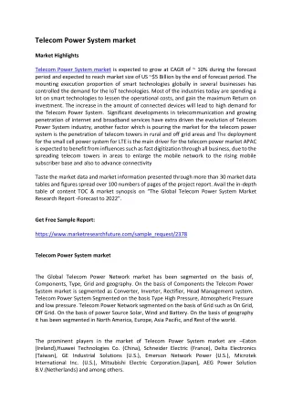 telecom power system market