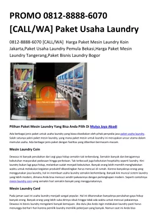 PROMO 0812-8888-6070 [CALL/WA] Paket Usaha Laundry