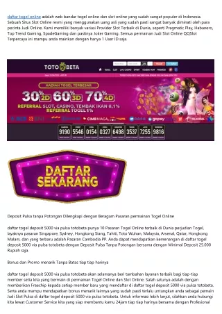 slot pulsa tanpa potongan 2021 dan 2022 totobeta