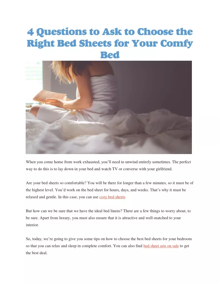 4 questions to ask to choose the right bed sheets