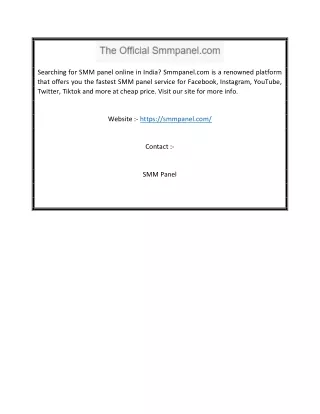 searching for smm panel online in india smmpanel