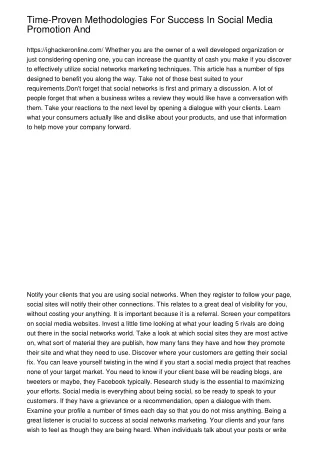 time proven methodologies for success in social