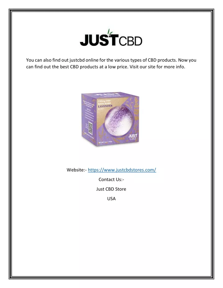 you can also find out justcbd online