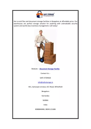 get crucial files and document storage facilities