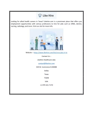looking for allied health careers in texas